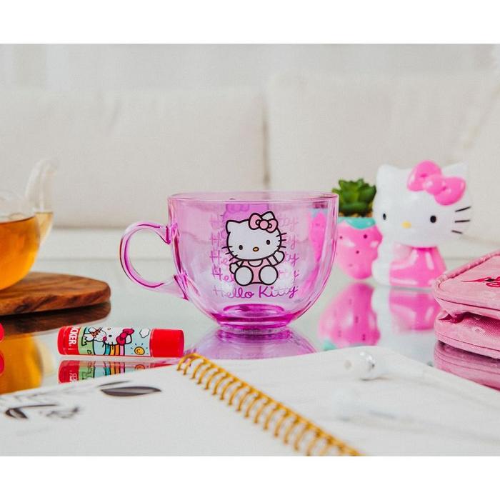 Hello Kitty Hello Kitty Signature Pink Glass Mug Violet | RO_HK98105