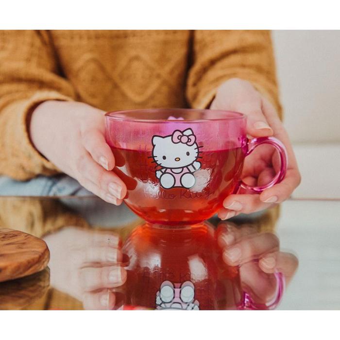 Hello Kitty Hello Kitty Signature Pink Glass Mug Violet | RO_HK98105