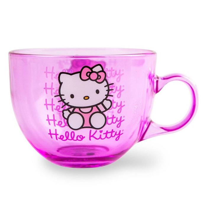 Hello Kitty Hello Kitty Signature Pink Glass Mug Violet | RO_HK98105