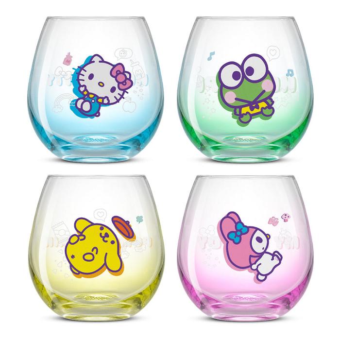 Hello Kitty Hello Kitty and Friends Above the Clouds Stemless Glasses (Set of 4) Colorati | RO_HK50751