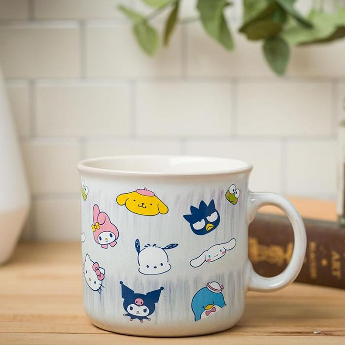 Hello Kitty Hello Kitty and Friends Ceramic Mug (Glaze Faces) Albastri | RO_HK86776