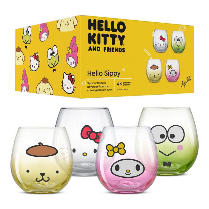 Hello Kitty Hello Kitty and Friends Hello Sippy Stemless Glasses (Set of 4) Colorati | RO_HK77349