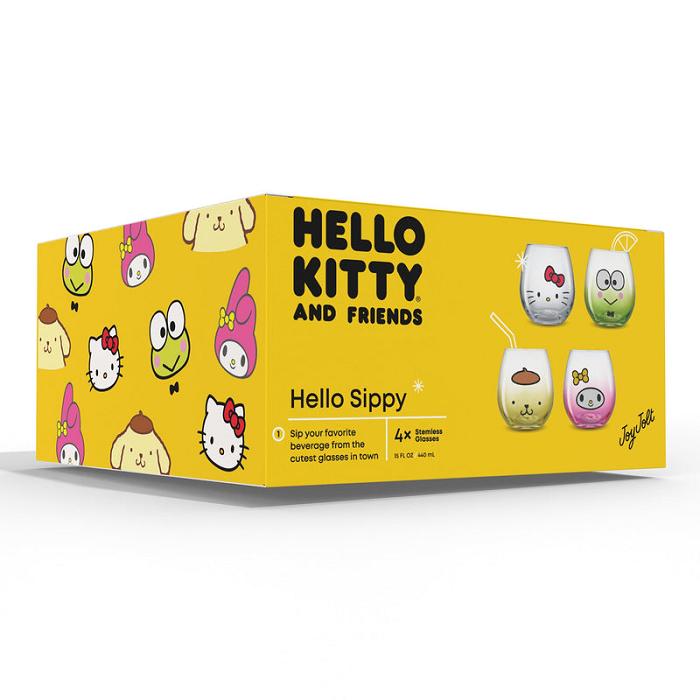 Hello Kitty Hello Kitty and Friends Hello Sippy Stemless Glasses (Set of 4) Colorati | RO_HK77349