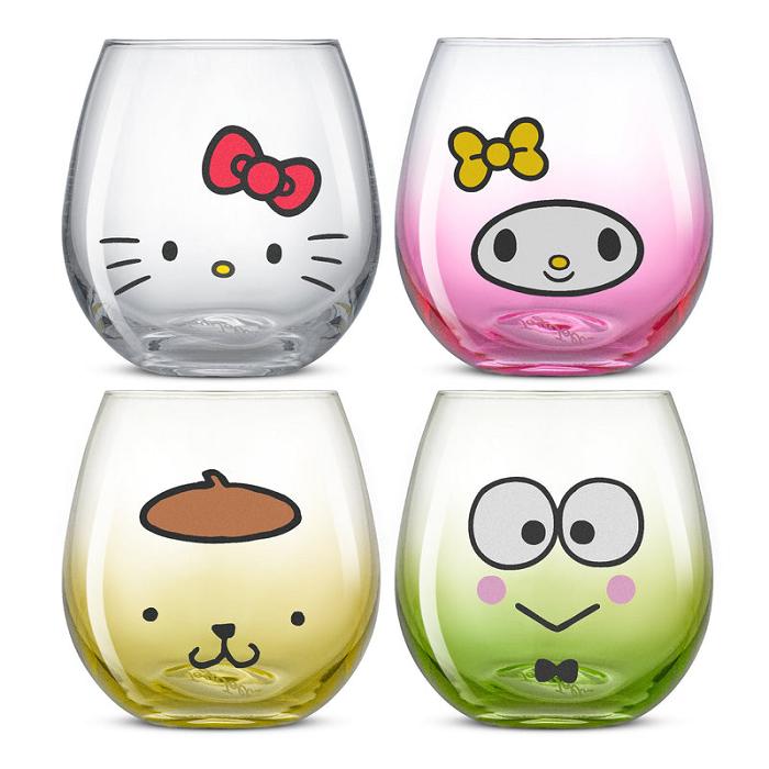 Hello Kitty Hello Kitty and Friends Hello Sippy Stemless Glasses (Set of 4) Colorati | RO_HK77349