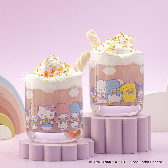 Hello Kitty Hello Kitty and Friends Rainbow Short Drinking Glasses (Set of 4) Violet | RO_HK10523