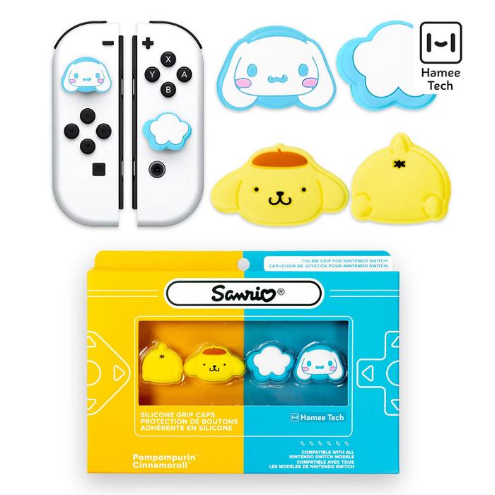 Hello Kitty Hello Kitty and Friends Switch Grip Caps (Cinnamoroll + Pompompurin) Galbeni Albastri | RO_HK61274