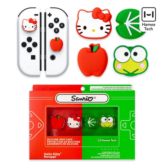 Hello Kitty Hello Kitty and Friends Switch Grip Caps (Hello Kitty + Keroppi) Rosii Verzi | RO_HK56634