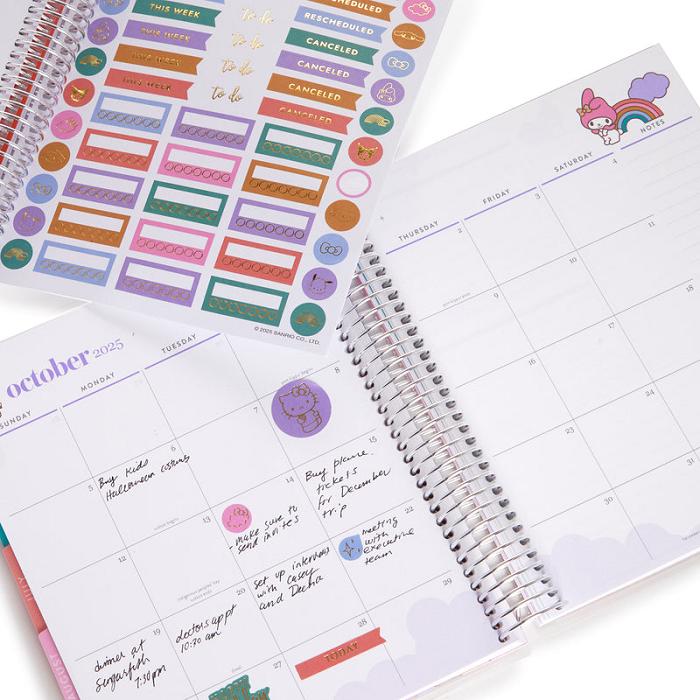 Hello Kitty Hello Kitty and Friends x Erin Condren Rainbow Relaxation 2025 LifePlanner Colorati | RO_HK24347