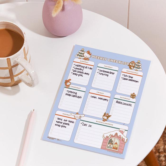 Hello Kitty Hello Kitty and Friends x Erin Condren Holiday Checklist Notepad Albastri | RO_HK30231