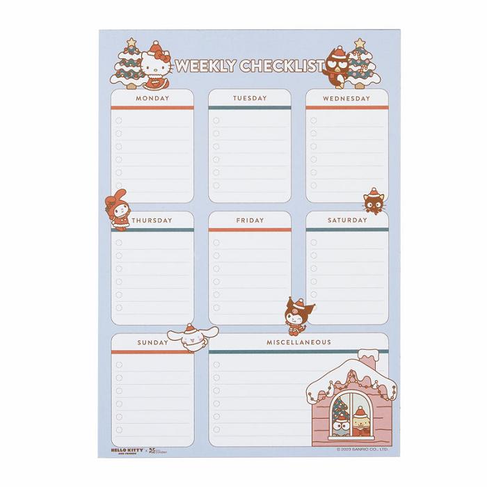 Hello Kitty Hello Kitty and Friends x Erin Condren Holiday Checklist Notepad Albastri | RO_HK30231