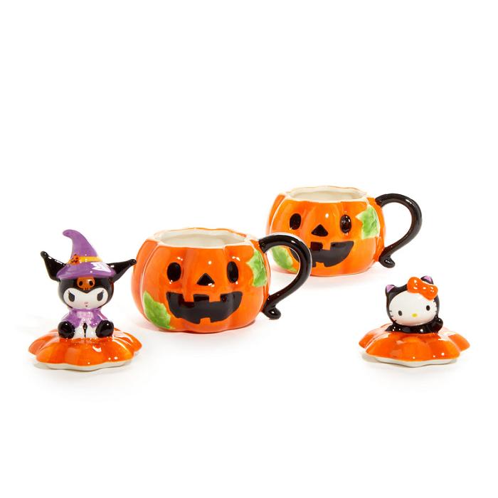 Hello Kitty Hello Kitty and Kuromi Pumpkin Ceramic Mugs Gift Set Portocalii | RO_HK27357