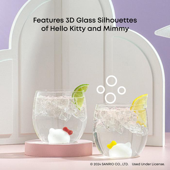 Hello Kitty Hello Kitty and Mimmy 3D Icon Short Drinking Glasses (Set of 2) Albi | RO_HK37601