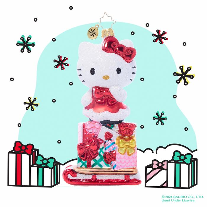 Hello Kitty Hello Kitty x Christopher Radko Handmade Glass Ornament (Happy Holidays) Rosii | RO_HK89339