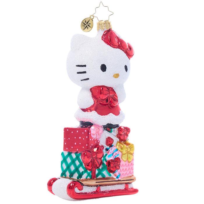 Hello Kitty Hello Kitty x Christopher Radko Handmade Glass Ornament (Happy Holidays) Rosii | RO_HK89339