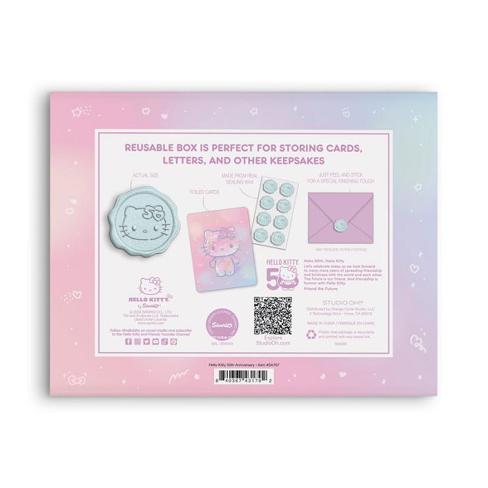 Hello Kitty Hello Kitty x Studio Oh! 50th Anniversary 25-Pc Note Cards & Wax Seals Set Roz | RO_HK28017