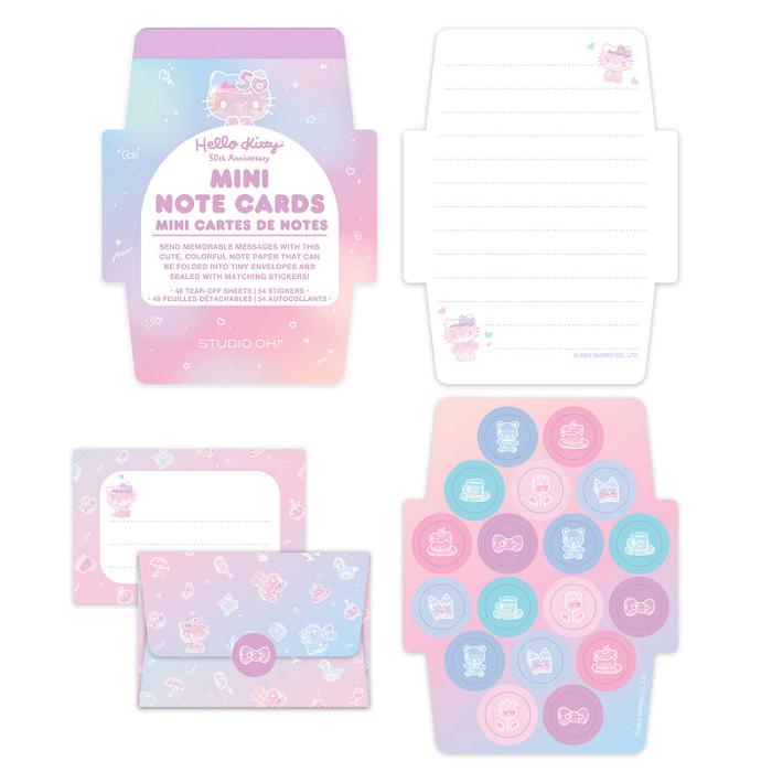 Hello Kitty Hello Kitty x Studio Oh! 50th Anniversary Mini Note Cards and Sticker Set Roz | RO_HK98568