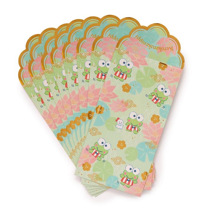 Hello Kitty Keroppi 8-pc Vertical Enclosure Envelopes (Hot Stamp) Verzi | RO_HK68144