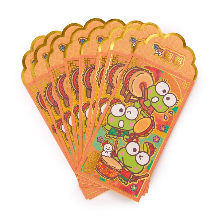 Hello Kitty Keroppi 8-pc Vertical Enclosure Envelopes (Gold) Galbeni | RO_HK96144