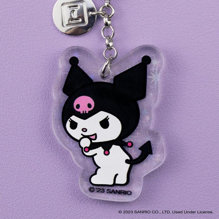 Hello Kitty Kuromi Beaded Charm Mobile Phone Wrist Strap Violet | RO_HK57659