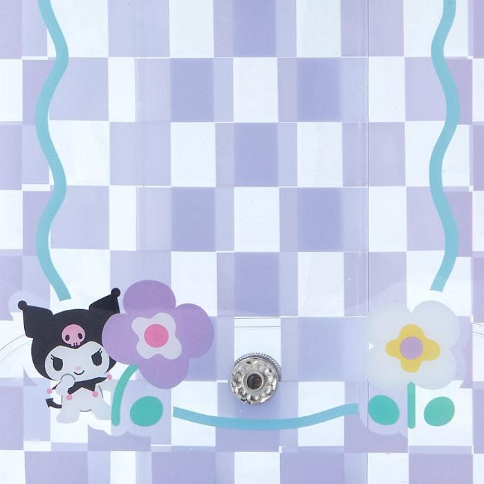 Hello Kitty Kuromi Clear Snap Mini Pouch (Pastel Check Series) Violet | RO_HK33060