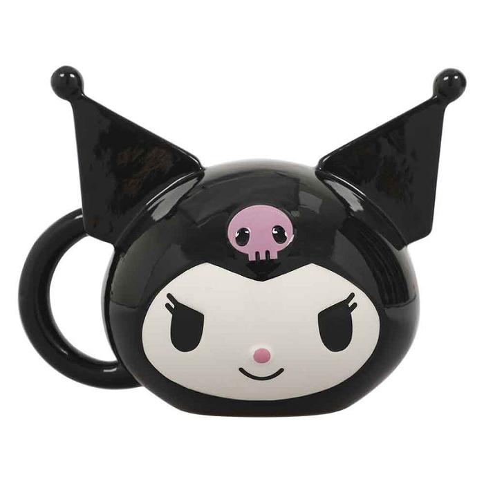 Hello Kitty Kuromi Face Sculpted Mug Negrii | RO_HK48761