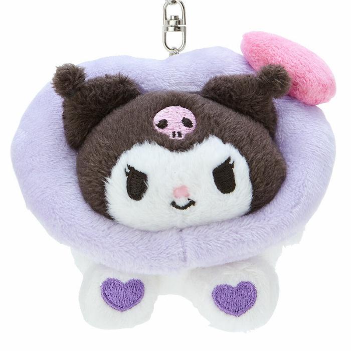 Hello Kitty Kuromi Plush Mascot Keychain (Big Heart Series) Violet | RO_HK59169