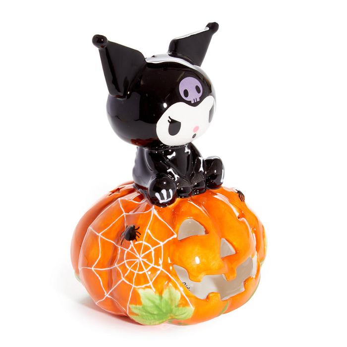 Hello Kitty Kuromi Skeleton Ceramic Tealight Holder Negrii Portocalii | RO_HK65205