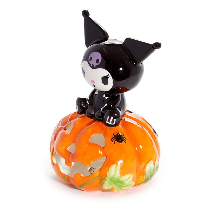 Hello Kitty Kuromi Skeleton Ceramic Tealight Holder Negrii Portocalii | RO_HK65205