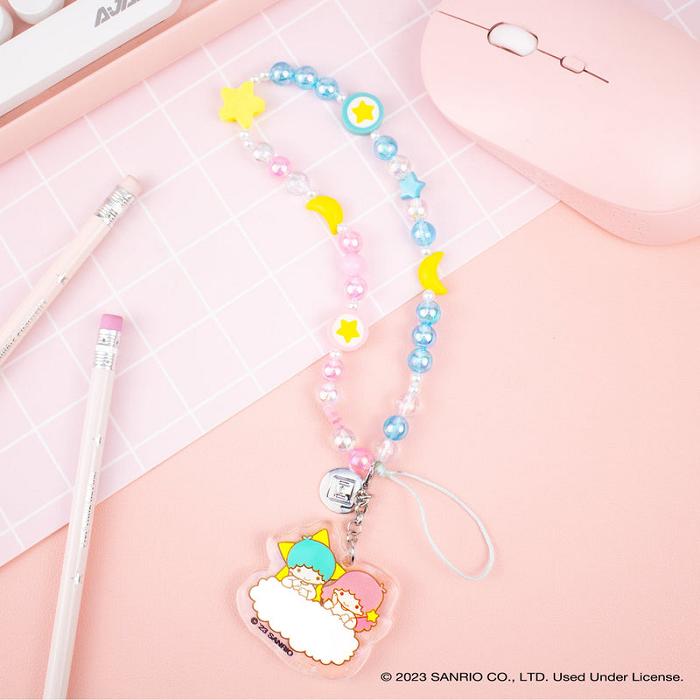 Hello Kitty LittleTwinStars Beaded Charm Mobile Phone Wrist Strap Albastri Roz | RO_HK14803