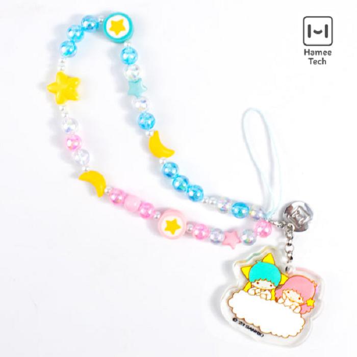 Hello Kitty LittleTwinStars Beaded Charm Mobile Phone Wrist Strap Albastri Roz | RO_HK14803