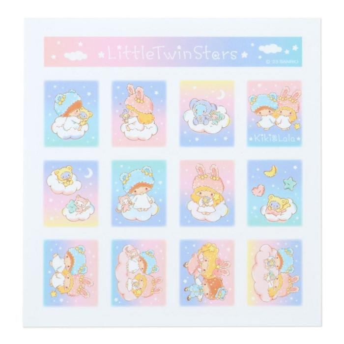 Hello Kitty LittleTwinStars Sticker Set (Fluffy Cloud Series) Roz Albastri | RO_HK51223