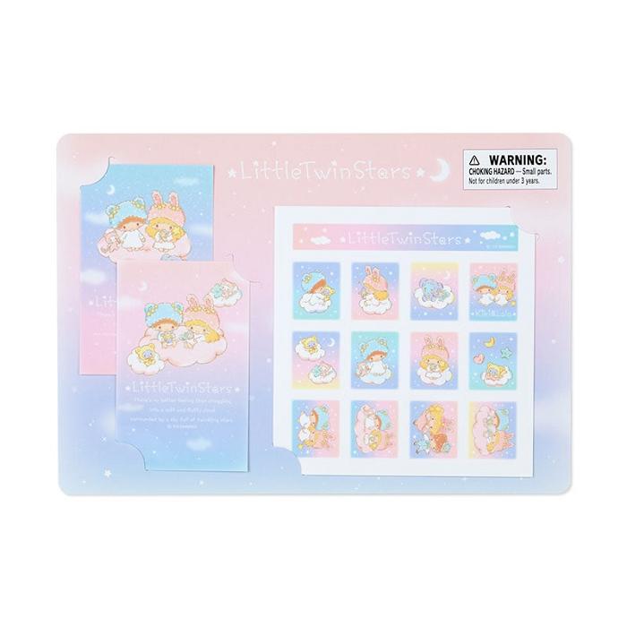 Hello Kitty LittleTwinStars Sticker Set (Fluffy Cloud Series) Roz Albastri | RO_HK51223