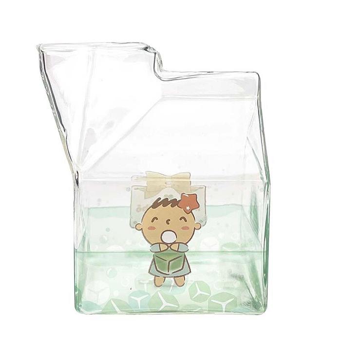 Hello Kitty Minna No Tabo Kawaii Glass Milk Carton Cup Verzi | RO_HK69050