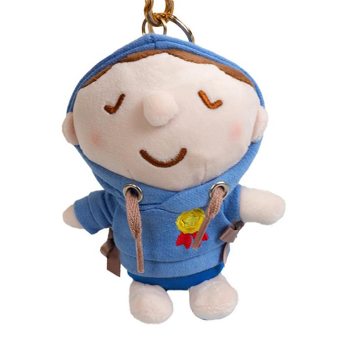 Hello Kitty Minna No Tabo Plush Mascot Keychain (Cozy Hoodie Series) Albastri | RO_HK12355