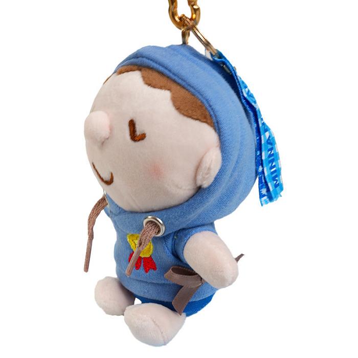 Hello Kitty Minna No Tabo Plush Mascot Keychain (Cozy Hoodie Series) Albastri | RO_HK12355