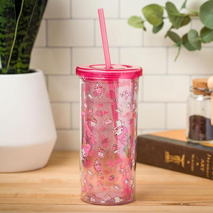 Hello Kitty My Melody 20oz Strawberry Travel Tumbler Roz | RO_HK74489