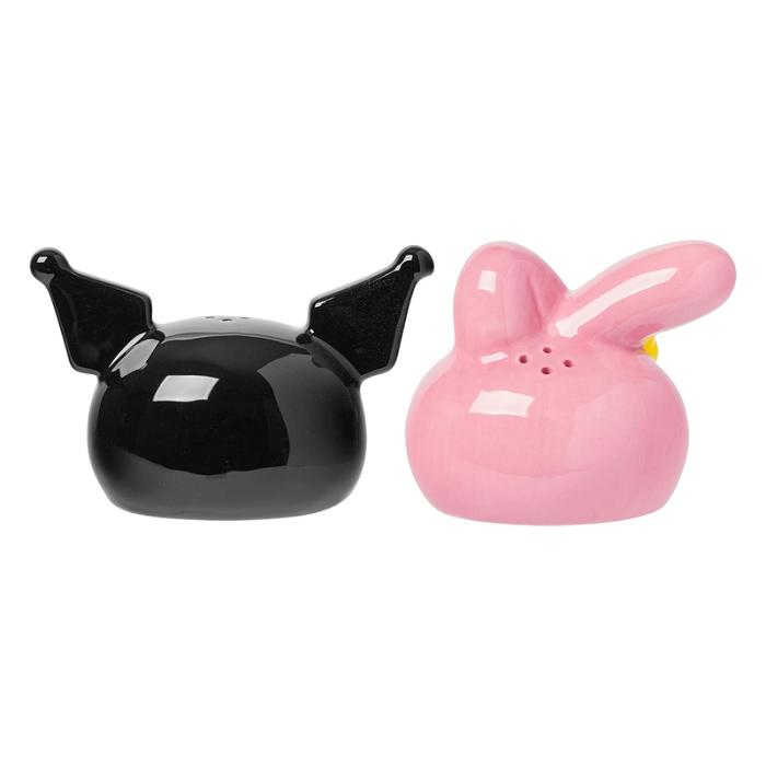 Hello Kitty My Melody And Kuromi Sculpted Ceramic Salt and Pepper Set Negrii | RO_HK73625