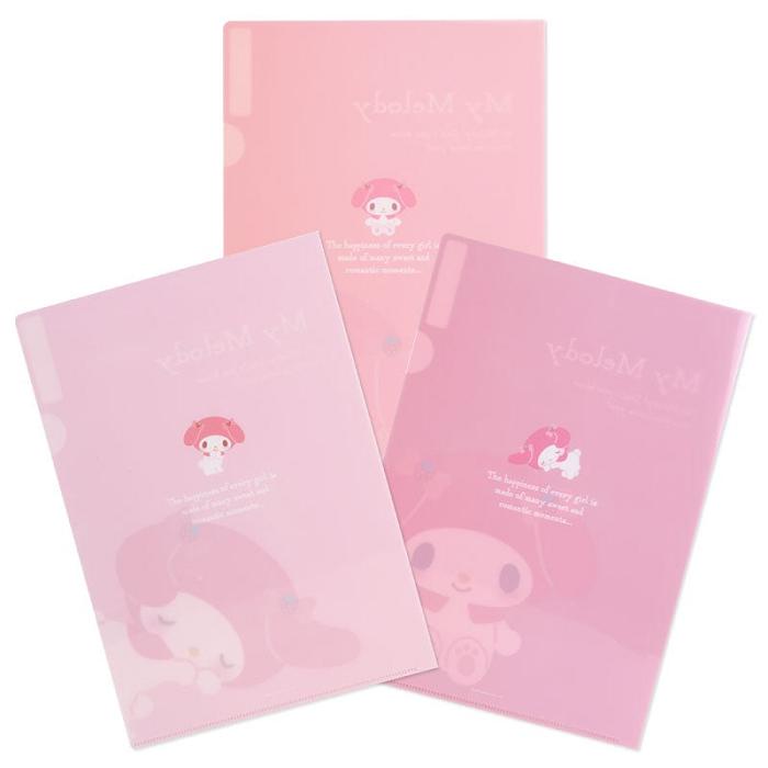 Hello Kitty My Melody Expressions 3-pc Clear File Folder Set Roz | RO_HK86622