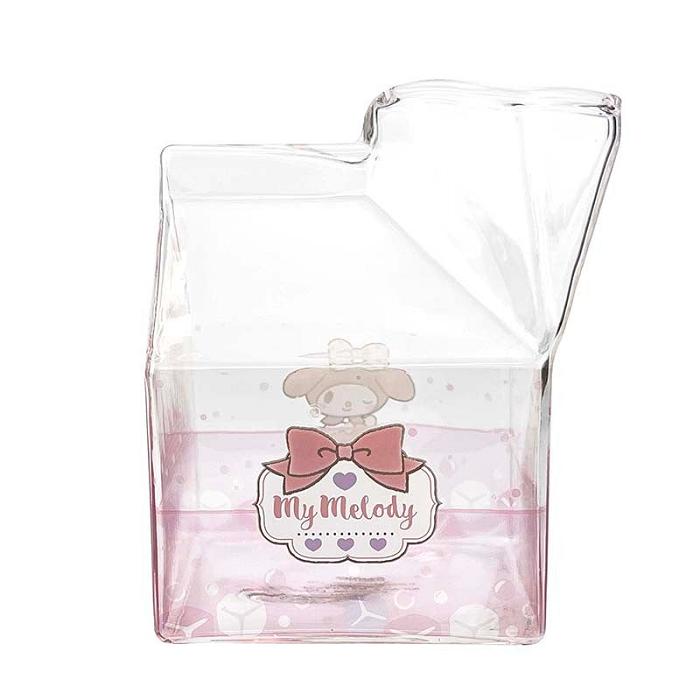 Hello Kitty My Melody Kawaii Glass Milk Carton Cup Roz | RO_HK70519