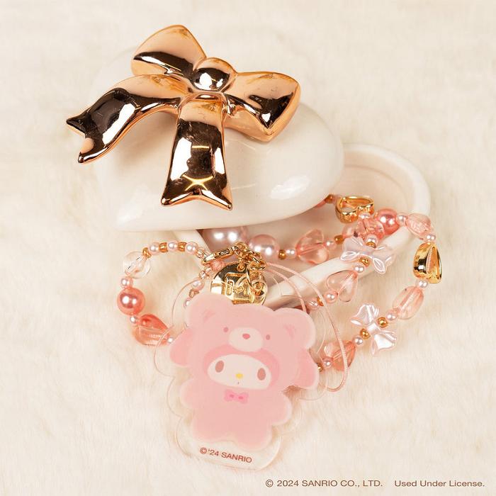 Hello Kitty My Melody Latte Bear Beaded Charm Mobile Phone Wrist Strap Roz | RO_HK32008