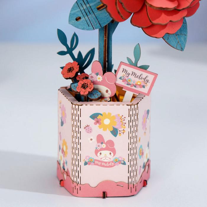 Hello Kitty My Melody Red Camellia 3D Wooden Puzzle Rosii | RO_HK69355