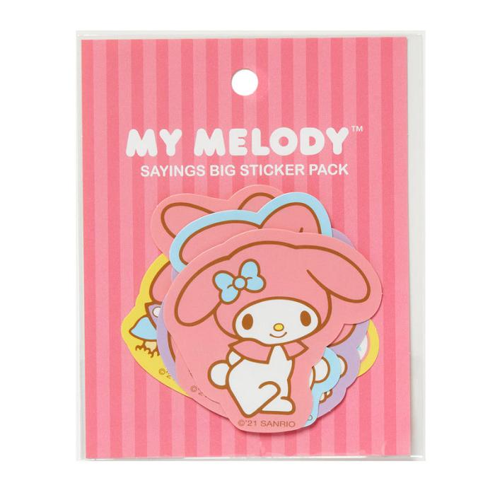 Hello Kitty My Melody Sayings Big Sticker Pack Roz | RO_HK98815