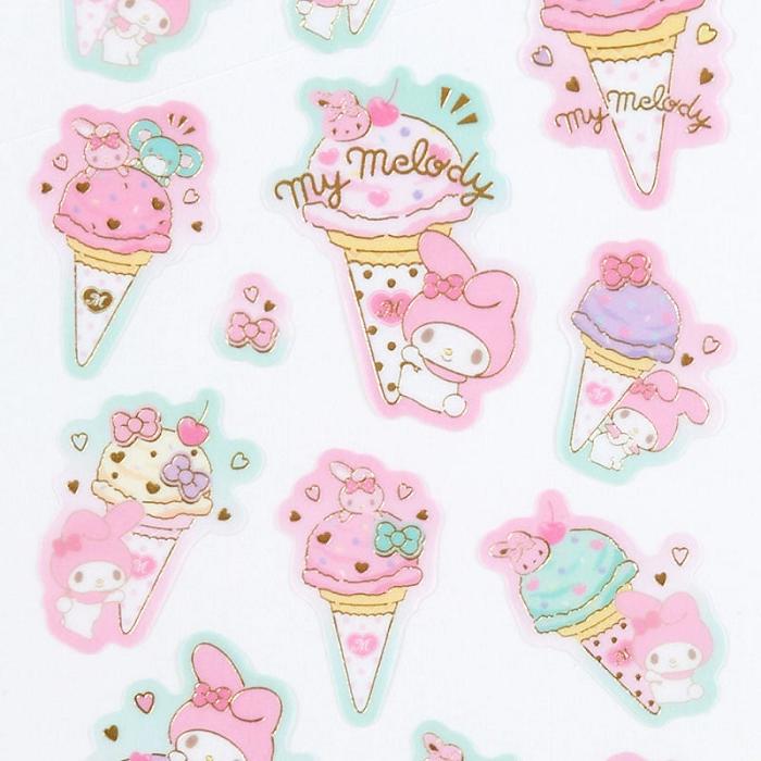 Hello Kitty My Melody Sticker Sheet (Ice Cream Party Series) Roz | RO_HK29695