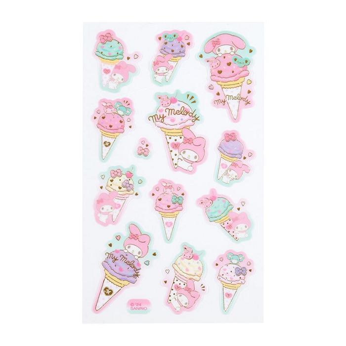 Hello Kitty My Melody Sticker Sheet (Ice Cream Party Series) Roz | RO_HK29695