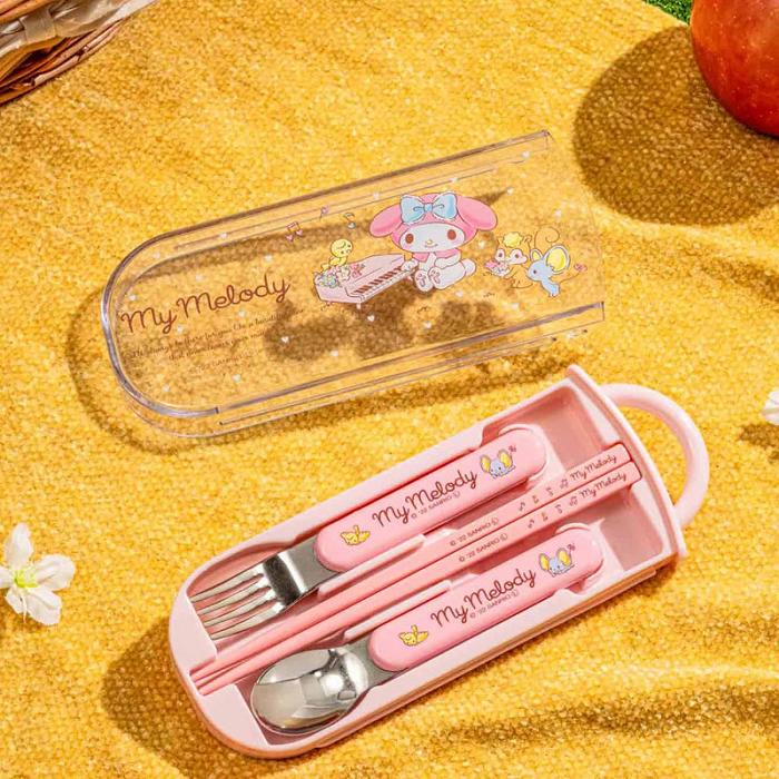 Hello Kitty My Melody Utensil Set Trio Roz | RO_HK65883