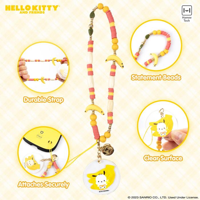 Hello Kitty Pochacco Banana Beaded Charm Mobile Phone Wrist Strap Colorati | RO_HK53627