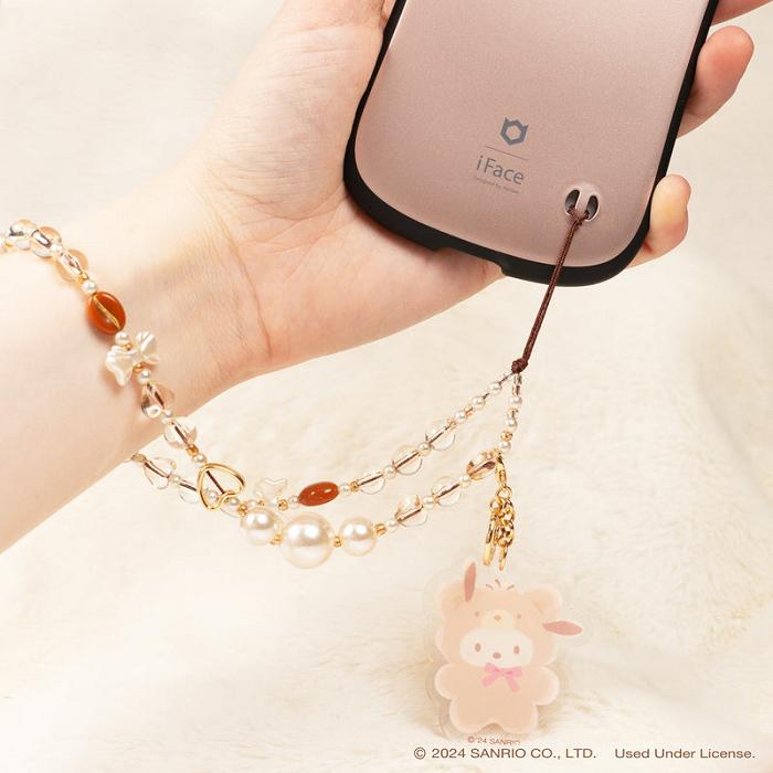 Hello Kitty Pochacco Latte Bear Beaded Charm Mobile Phone Wrist Strap Albi | RO_HK81489