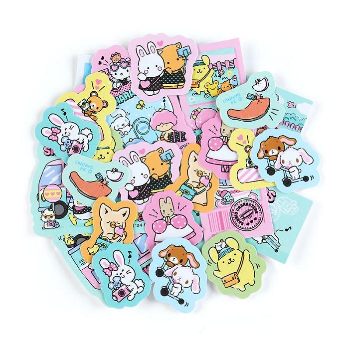 Hello Kitty Sanrio Character 24-pc Mini Sticker Pack (Day at the Funfair Series) Albastri | RO_HK70361