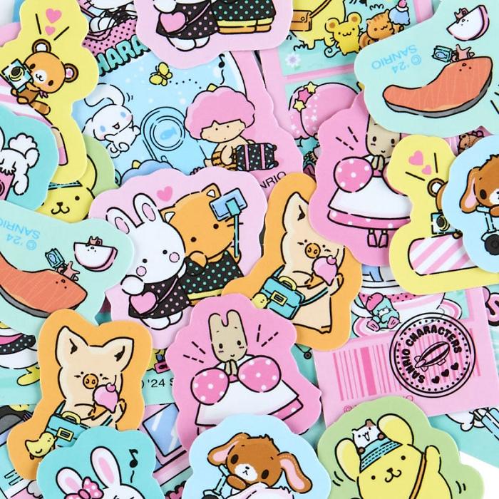 Hello Kitty Sanrio Character 24-pc Mini Sticker Pack (Day at the Funfair Series) Albastri | RO_HK70361