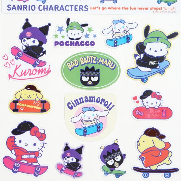 Hello Kitty Sanrio Characters 13-pc Sticker Sheet (Sk8r Squad Series) Colorati | RO_HK41703